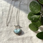 《silver925》heart larimar ❃ padlock charm necklace ✴︎
