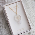 雪の結晶オーガンジー刺繍ネックレス【gold】