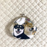 ＊送料無料＊　がま口：インクジェットプリント柴犬柄