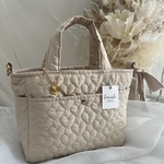 beige ハートキルティングバッグ 小size