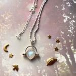 《silver925》rainbow moon stone ❃ spinner necklace ✴︎