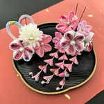 つまみ細工の髪飾り☆ピンク