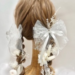 成人式  髪飾り リボン髪飾り/ レースリボン　袴　ウェディングヘア　結婚式　和装　前撮り　七五三　振袖　色打掛　白無垢　ドレスヘア　 OHANA 