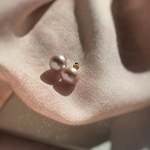こぼれバロックパールピアス | ピンク | 淡水パール | 一粒ピアス | イヤリング変更可能 | 直結 | ルース