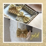 【再販】【受注製作】bijou × ribbon shoulder bag(gold)