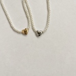 perl heart necklace  ネックレス　キッズ　キッズアクセサリー　パール