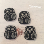 【4枚セット】24色刺繍ワッペン*フクロウ*