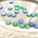 8mm小さなパールカボション(グリーン+ブルー)40個