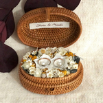 お花畑のリングピロー　*warm color＊* お名前入れ可能