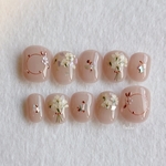 pink gold×flower nail * 押し花ネイル ネイルチップ ブライダルネイル ウェディング 結婚式ネイル  