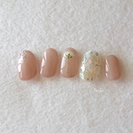 かすみ草×シェルネイル * ネイルチップ 押し花ネイル シェルネイル ブライダルネイル 結婚式 