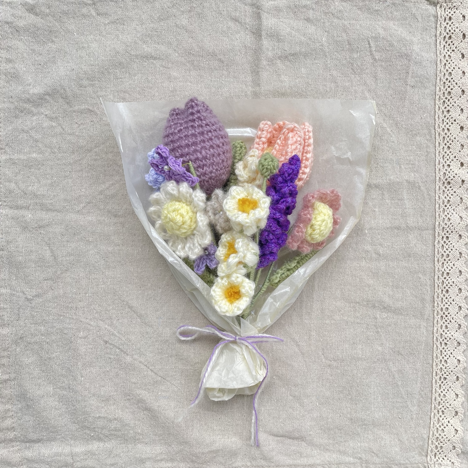 枯れない花束 かぎ針編み ハンドメイド 編み物 お花のブーケ
