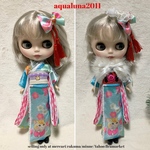 ネオブライス　和モダン振袖　ブルー　ジョリーフルール生地使用