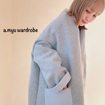 a.myu 厚手woolストールカーディガン　ライトグレー