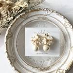 New⑅*ॱ˖•お花とコットンパールのピアス/イヤリング