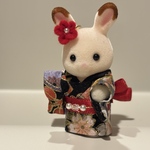  2点セット⭐︎ 着物、耳飾り⭐︎シルバニア赤ちゃんサイズ
