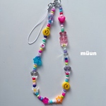 🧸💕smile カラフルストラップ　スマイルビーズ　ストラップ　ビーズアクセサリー　iPhoneケース アクセサリー　プラビーズ　プラチェーン  プラパーツ　