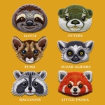 6枚入り　かわいい動物刺繍アイロンワッペンまとめ
