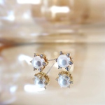 今だけ限定価格！《大人可愛いパール》 925SILVER/ SHELL PEARL CZ FLOWER EARRINGS (アレルギー対応)