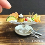 受注製作:ミニチュア【プリンアラモード】（観賞用）