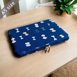 ラウンドファスナータイプ**A5サイズ手帳カバー(北欧ちょうちょ柄ネイビー)ほぼ日手帳(カズンサイズ)、A5ノート