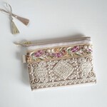 インド刺繍＊ポケットティッシュケース付ポーチ