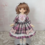 ピンクチェックのワンピースセット✣幼sdｻｲｽﾞ