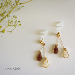 雫のカフェラテ・ピアス【再販♪】