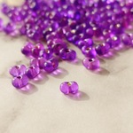 期間限定SALE【10㌘/2㍉×4㍉】【bg-fp-68】❁ファルファーレ/ピーナッツビーズ❁シルバーインサイド❁パープルシルバーライン❁