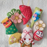 フェルトと刺繍のお正月リース5