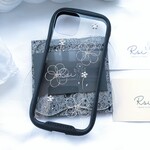 iPhoneケース　スマホケース　シルバー ワイヤーフラワー モノトーン