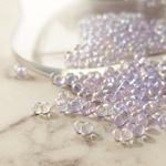 期間限定SALE【10㌘/2㍉×4㍉】【bg-fp-69】❁ファルファーレ/ピーナッツビーズ❁レインボー❁ラベンダーレインボー❁