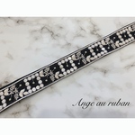 🖤 4センチ幅　刺繍リボン　ハーフチョークカラー