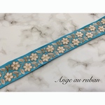 🩵4センチ幅　刺繍リボン　ハーフチョークカラー