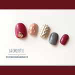 再販＊秋色バンビとニットのほっこりネイル