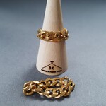 [1pcs]14号-15号 オール ステンレス 喜平 リング 5mm幅 ゴールド 24KGPイオンメッキ ニッケルフリー加工 金属アレルギー対応