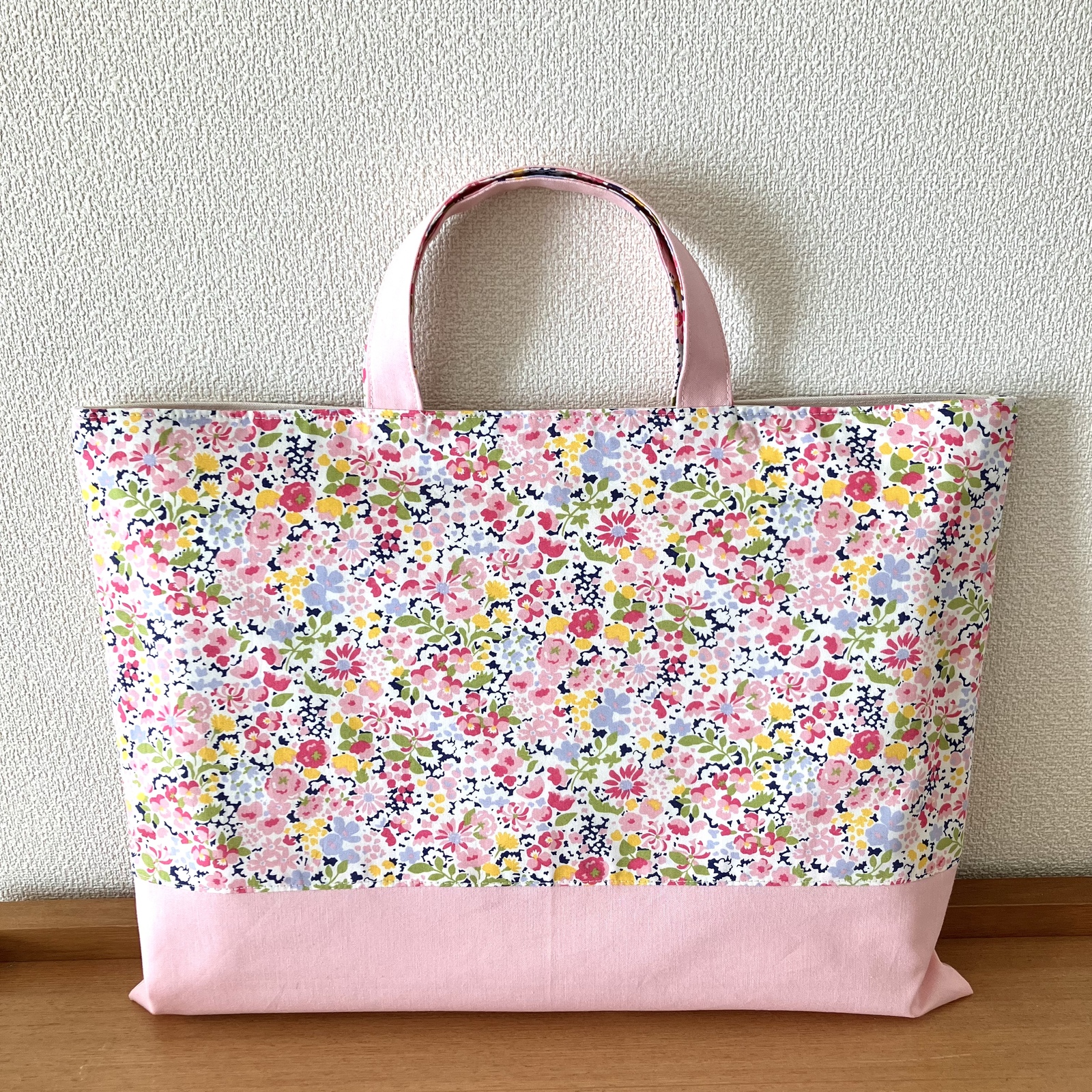 レッスンバッグ 素敵な花柄♪ champ de fleurs (ピンク) 女の子