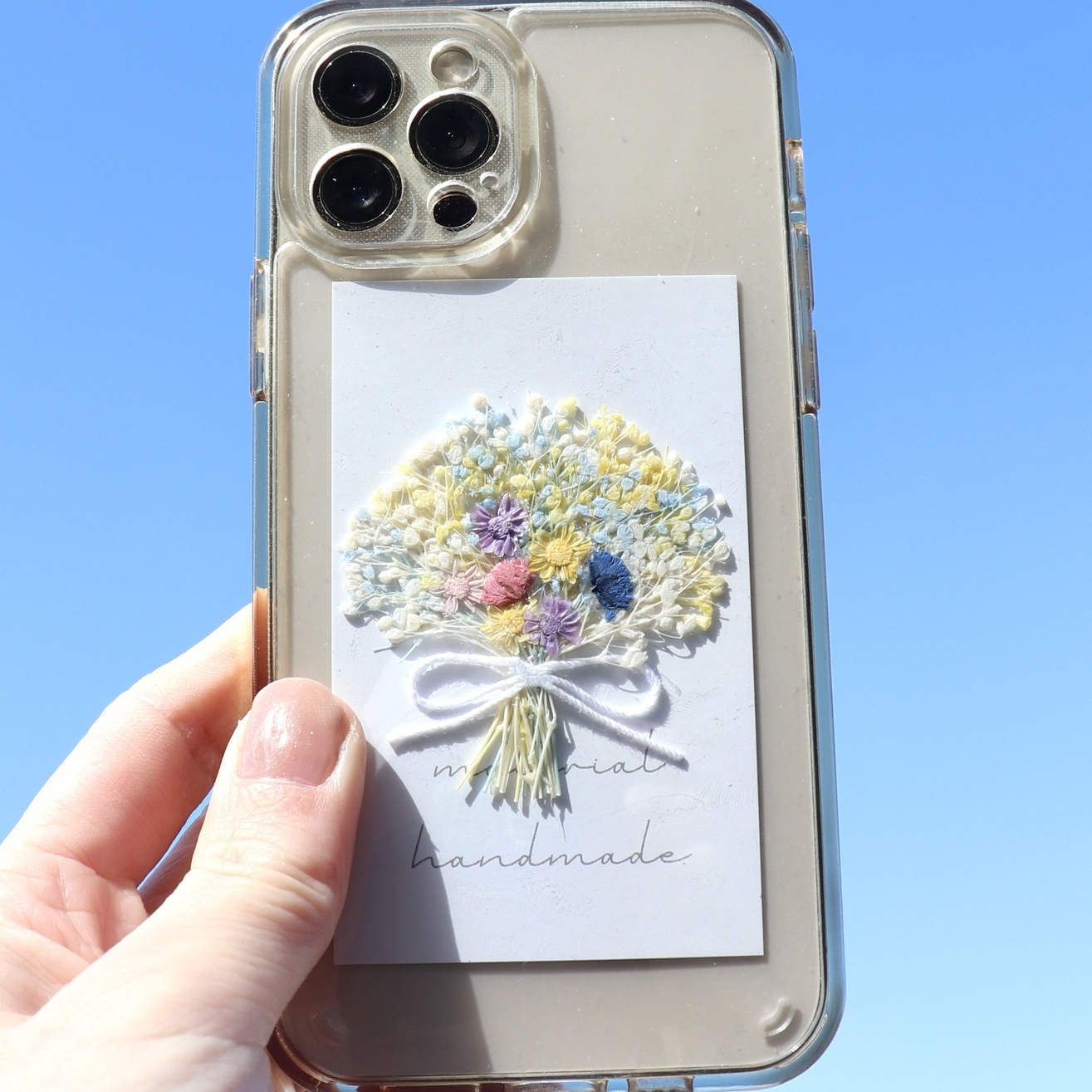 スマホに挟むドライフラワー 花束 インナーシート iPhoneケース