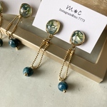 イヤリング　blue apatite