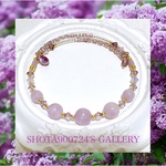 ［再販2］クンツァイト　ライラックを花束にして💐　シングル　ワイヤーブレスレット　#クンツァイト　#minne_new
