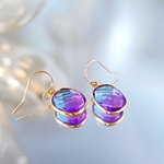 14KGF/ PURPLE SKY BLUE DOUBLET QUARTZ EARRINGS