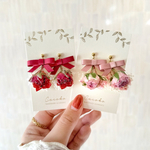 リボンとスプレーバラのブーケ(pink,red)2点セット