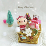 【受注制作】こぶたのメリークリスマス  粘土   ミニチュア  ミニチュア雑貨  ぶた