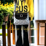 1点物❤︎シルバー&ブラック❤︎ツートン斜め掛け大人クールなショルダーバッグ👜【662】