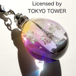  【オリジナル背景･東京タワー】雲レジン☆私が見てきた景色☆追憶☆黄昏時☆空たまご1☆オススメ紐ペンダント