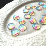 12mm人魚の鱗カボション(オーロラ)20個