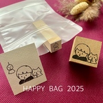 ///HappyBag2025///【あした天気になあれ】セットはんこ　1.5cm角　3cm角　ラバースタンプ