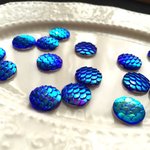 12mm人魚の鱗カボション(サファイア)20個