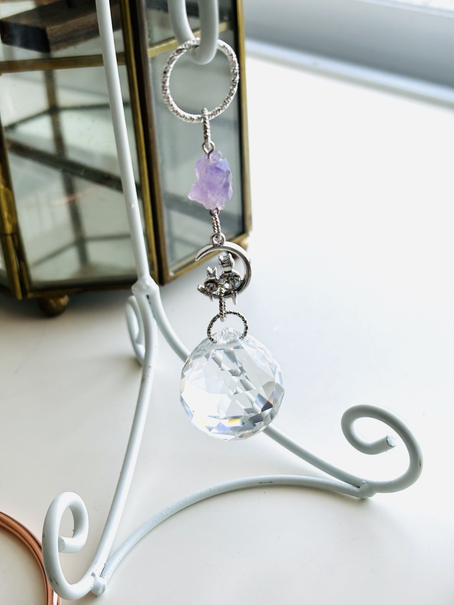 銀龍サンキャッチャー オーダー品 銀龍彫水晶 天然石サンキャッチャー - planet works
