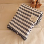 再販B*６重ガーゼマフラーフェイスタオル*大人色*navystripe*くま